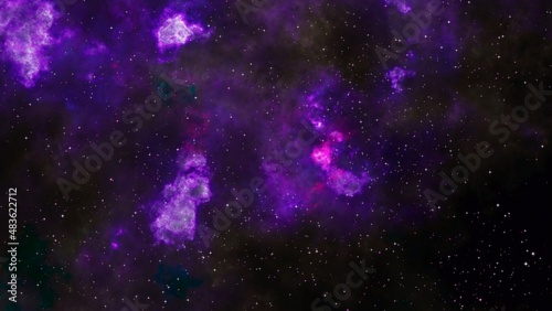 Fototapeta Naklejka Na Ścianę i Meble -  bright purple nebula and the glitter of stars.  purple nebula and cosmic dust.