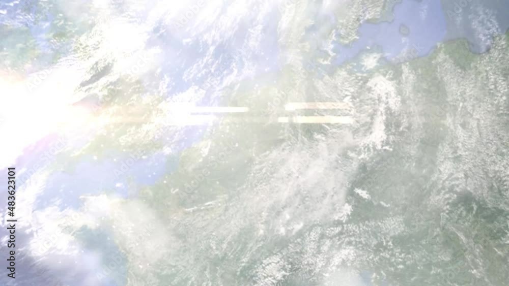 Zoom in from space and focus on Germany, Krefeld. 3D Animation. Background for travel intro. Elements of this image furnished by NASA