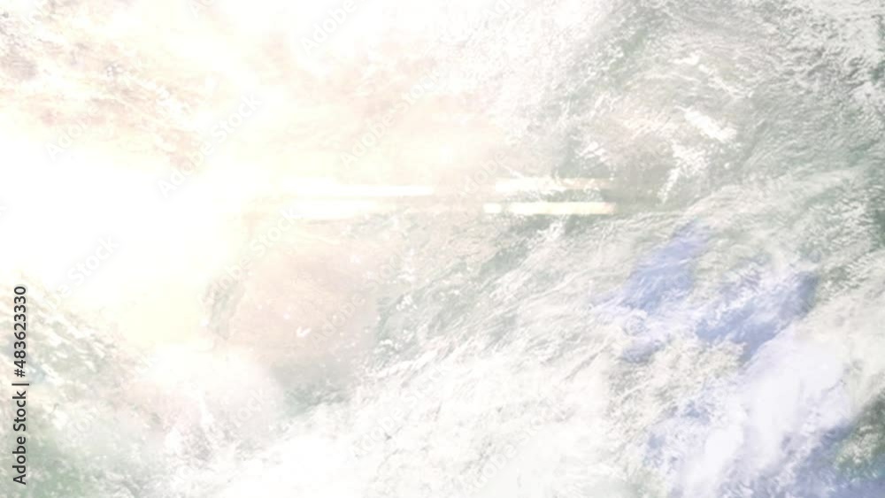 Zoom in from space and focus on China, Datong. 3D Animation. Background for travel intro. Elements of this image furnished by NASA