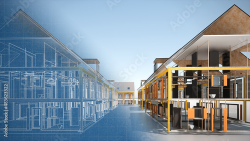 Leinwand Poster BIM ist die Planungsmethode der Digitalisierung im Bauwesen - Architektur - Wohn