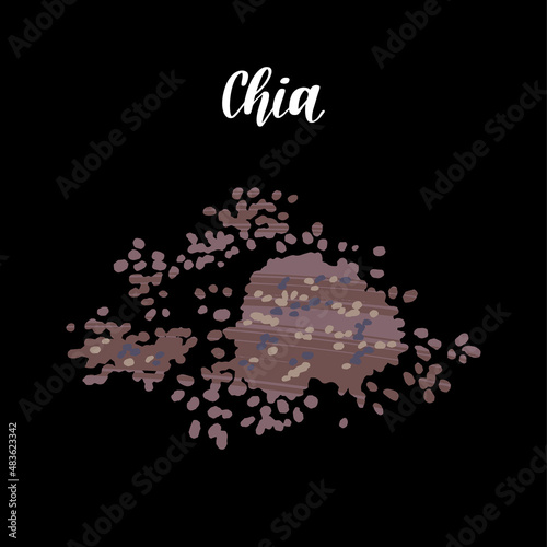 Healthy superfood nutrition product. Handful chia seeds.