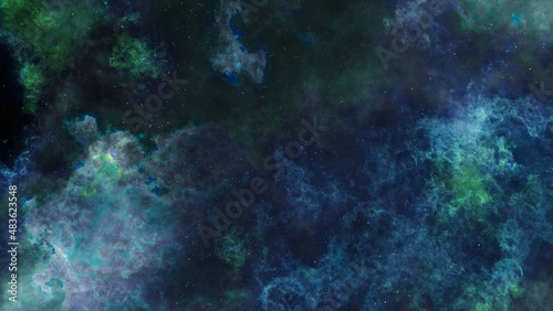 Space scene. Clear neat blue nebula with stars. Star explosion in a galaxy free space