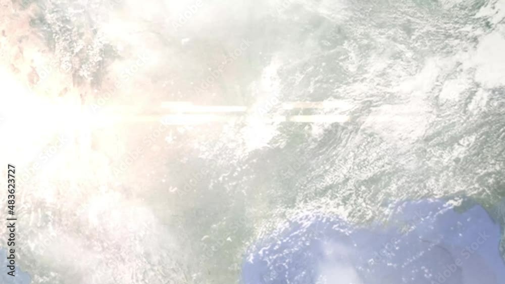 Zoom in from space and focus on USA, Plano. 3D Animation. Background for travel intro. Elements of this image furnished by NASA Zoom in from space and focus on USA, Plano. 3D Animation. Background for travel intro. Elements of this image furnished by NASA
