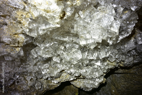 krysztaly soli kamiennej w Grocie Krysztalowej, rezerwat przyrody,  photo