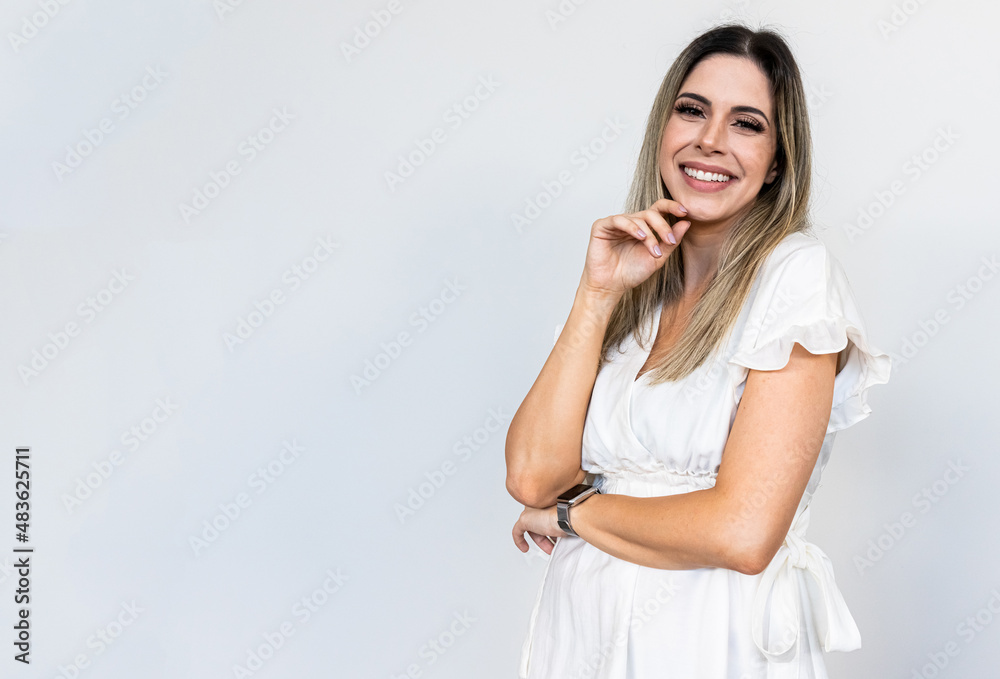 Portrait of pretty Latin woman blond hair, pretty lady female model. Portrait of pretty Latin woman blond hair, pretty lady female model.