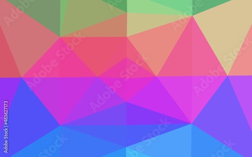 Light Multicolor  Rainbow vector triangle mosaic texture.