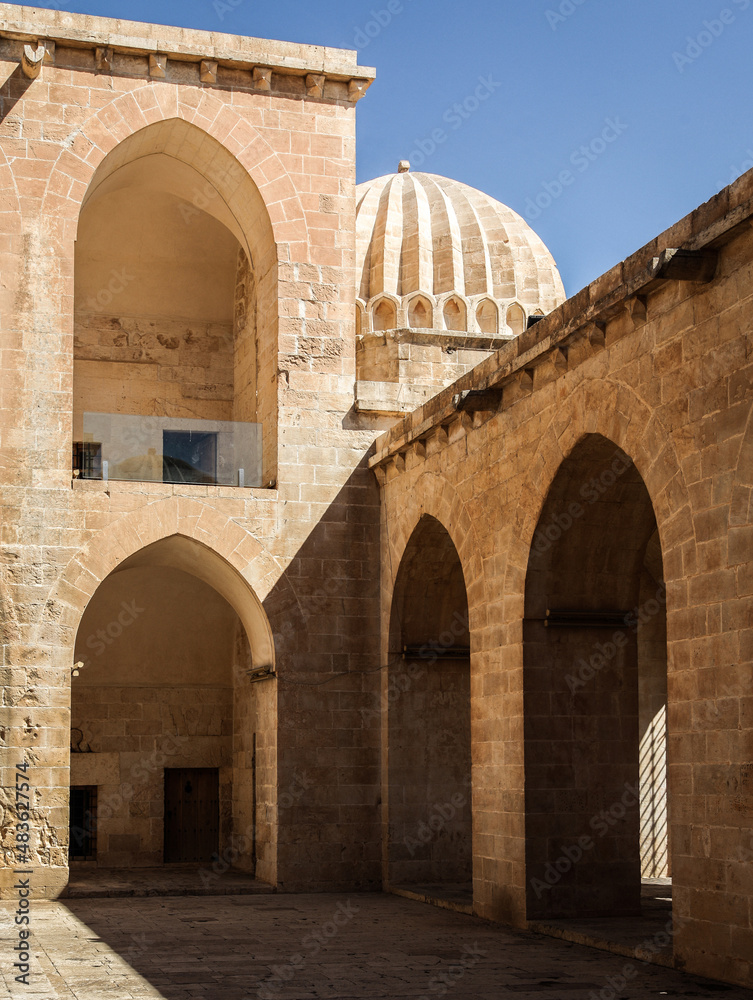 Artuklu, Mardin,  Turkey - September 02 2017: Historical Kasimiye Madrasa, Mardin, Southeast Turkey