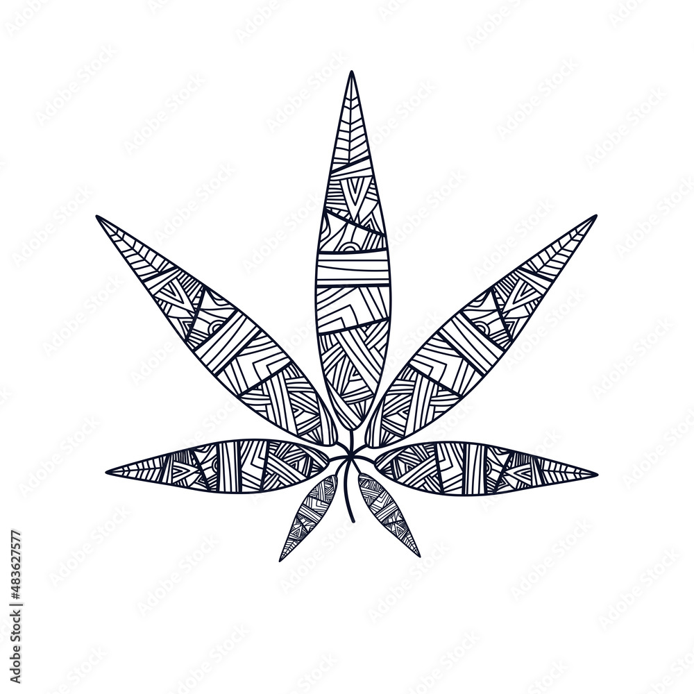 The Vector logo cannabis for tattoo or Tshirt  Stock Illustration  64638553  PIXTA