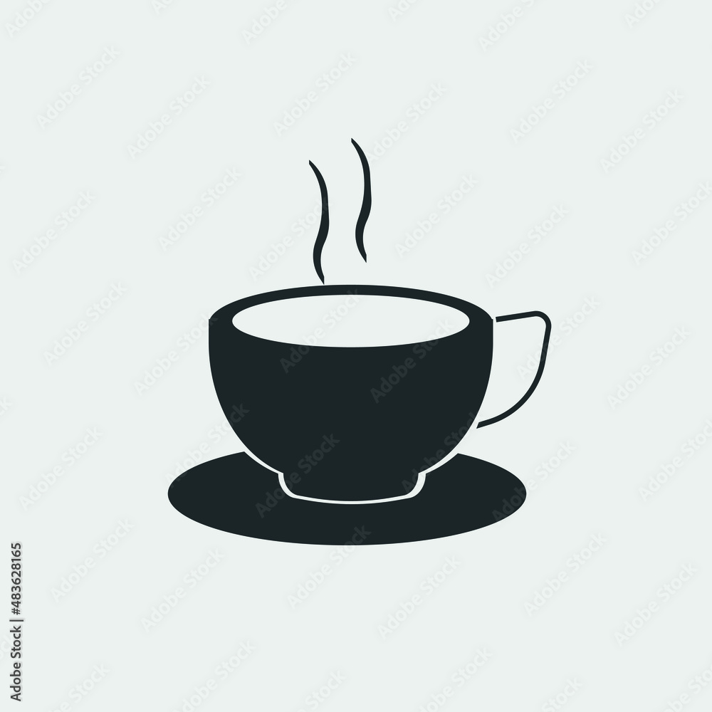Tea cup vector icon illustration sign