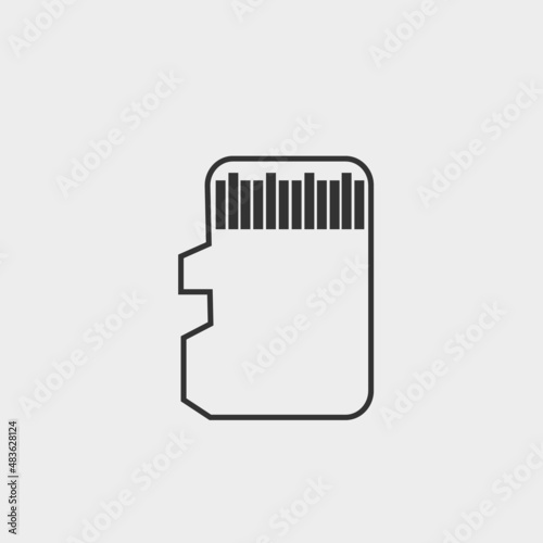 Sd card vector icon illustration sign