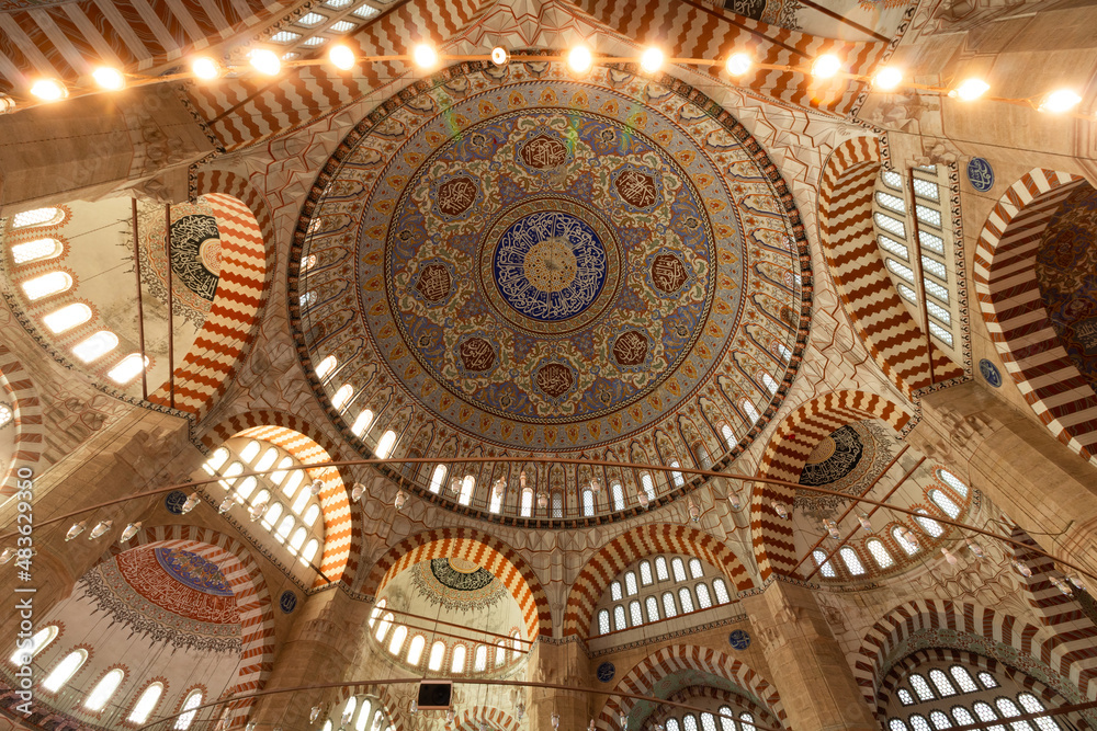 Selimiye Mosque. Interior of Edirne Selimiye Mosque.