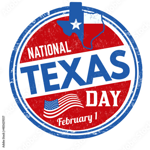 National Texas day grunge rubber stamp