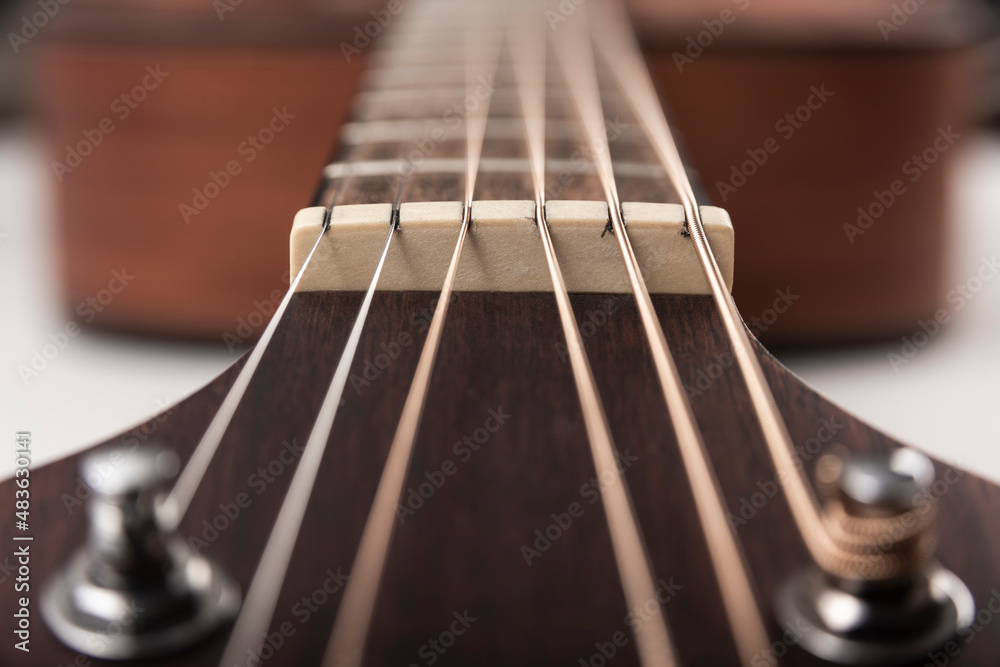 Fototapeta premium Traditional mahogany acoustic guitar