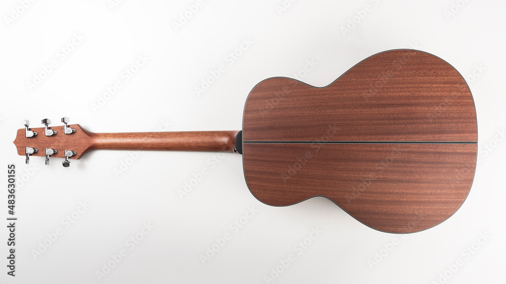 Traditional mahogany acoustic guitar