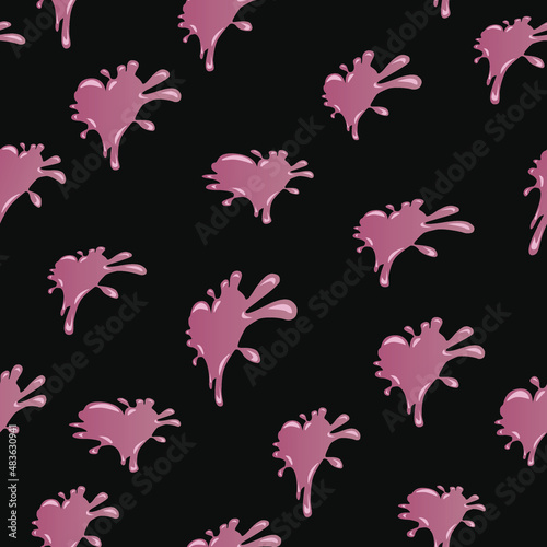 seamless pattern of stylized images of love hearts in pink shades for prints on fabrics, packaging, postcards, banners and interior design in a romantic style