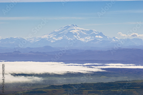 Legendary Elbrus in the morning haze