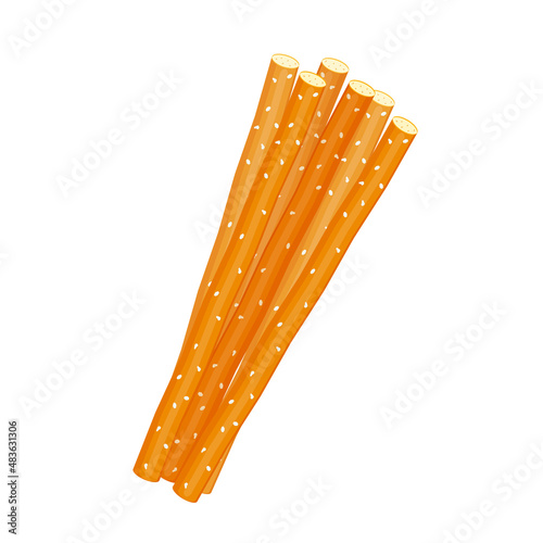Salty sticks. Beer snack. Dry baked goods.