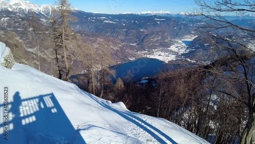 Panoramic view from Vogel ski resort to Lake Bohinsko Jezero