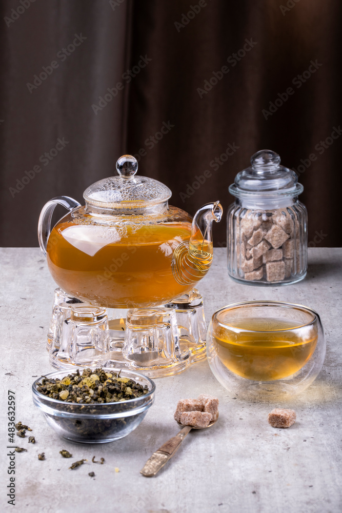 Chinese green oolong tea with fruit additives Chinese green oolong tea with fruit additives