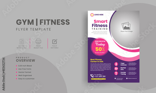 Gym and Fitness Body Building Flyer Design Template