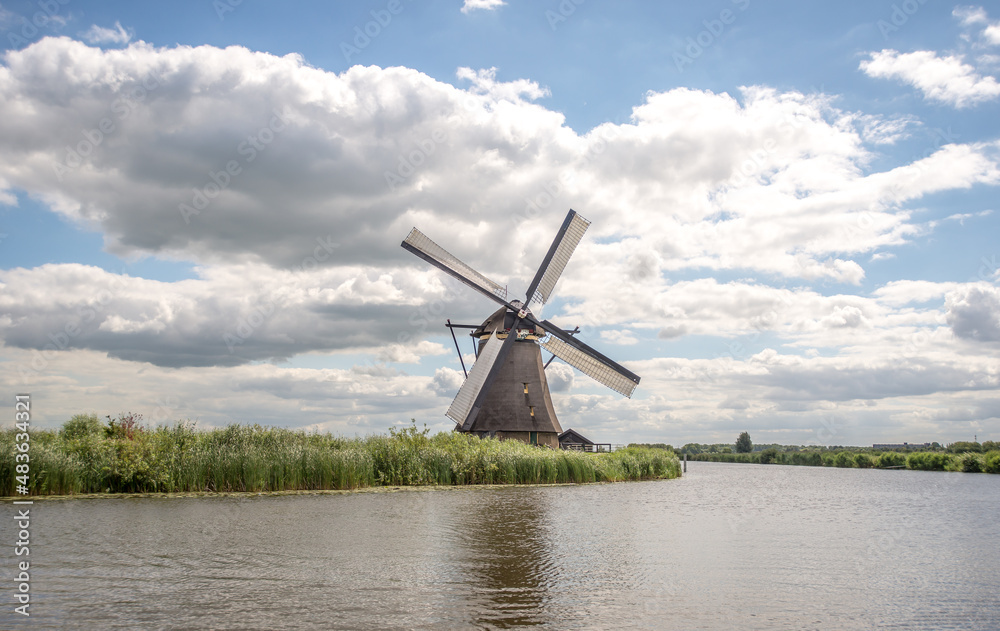 dutch windmill in Kinderdijk