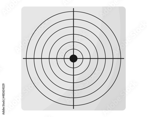 Square gun shooting targets or aiming target in front view. Goal achieve concept