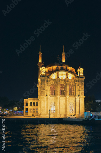 mosque sunset clouds religion lights ortakoy aliaga photo