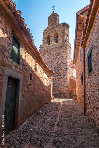 Fototapeta Naklejka Na Ścianę i Meble -  street view of castrillo de los polvazares maragato town, Spain