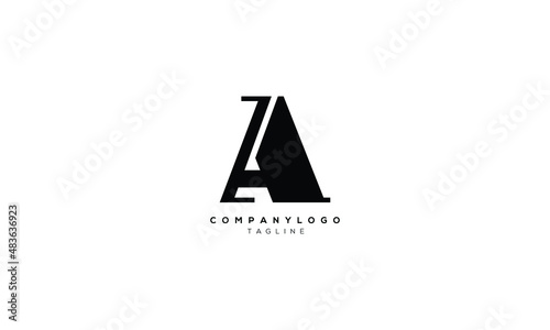 ZA AZ Abstract initial monogram letter alphabet logo design photo