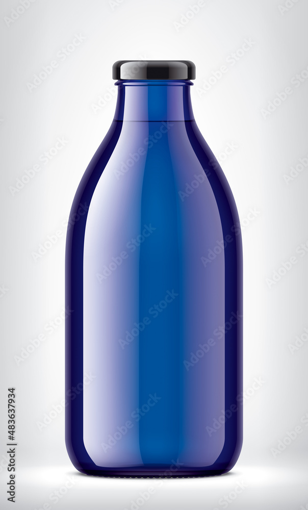Color Glass Bottle on background. 3d rendering Color Glass Bottle on background. 3d rendering