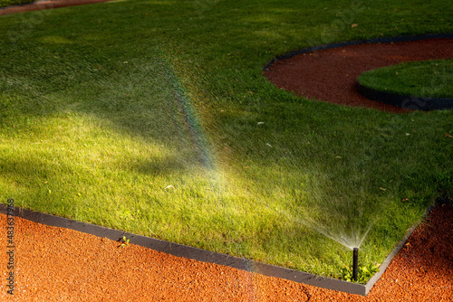 Summer Garden, Russia, St. Petersburg, lawn watering, summer 2021