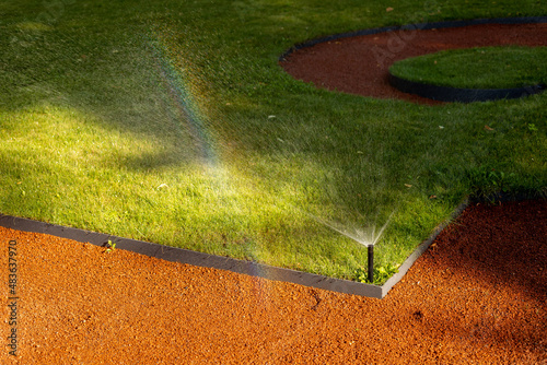 Summer Garden, Russia, St. Petersburg, lawn watering, summer 2021