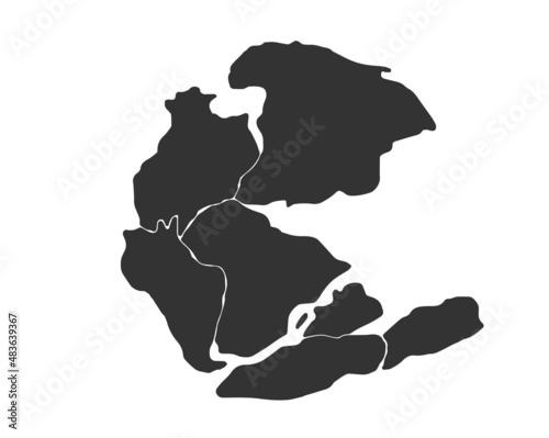 Pangaea or Pangea. supercontinent. vector illustration photo