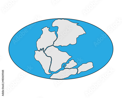 Pangaea or Pangea. supercontinent. vector illustration