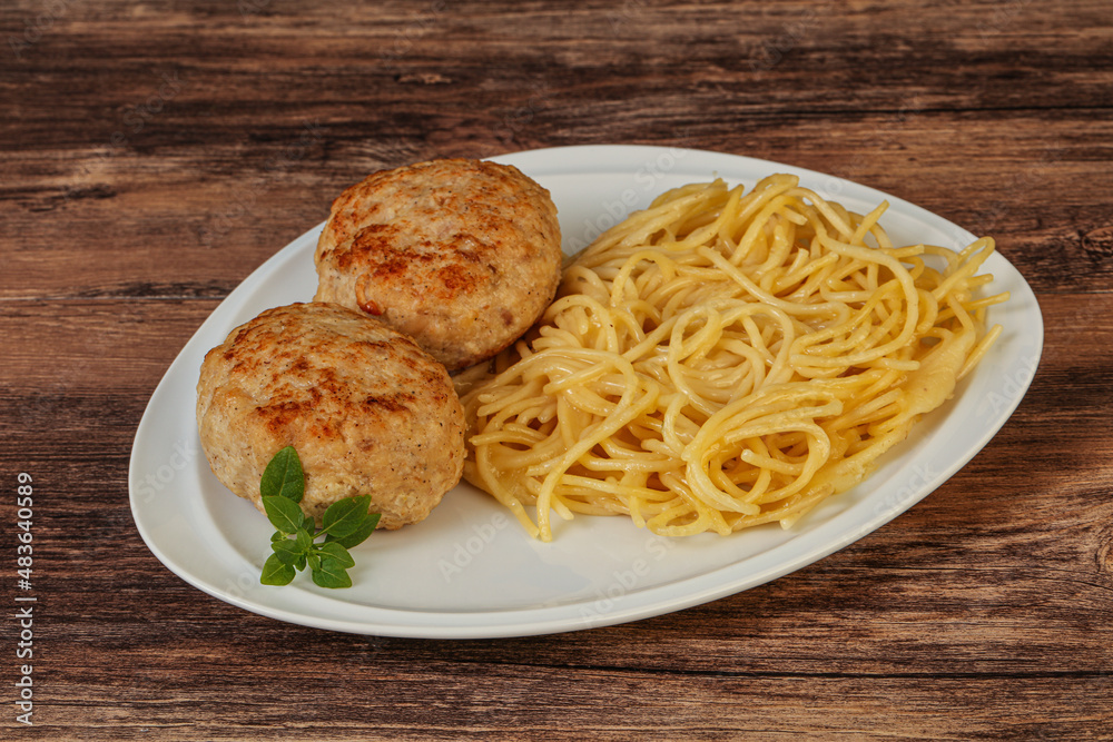 Spaghetti with homemade chicken cutlet Spaghetti with homemade chicken cutlet