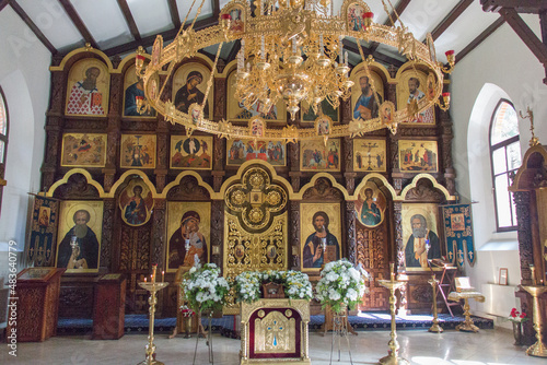 Interior of St. Seraphim of Sarov Temple, Svetlogorsk, Russia. photo