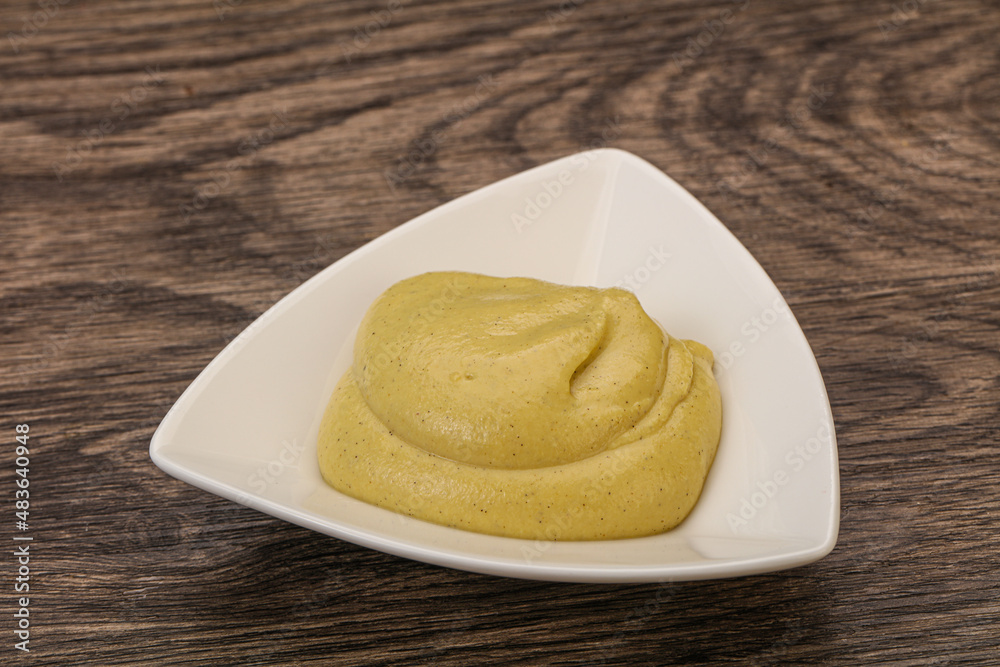 Dijon mustard sauce in the bowl Dijon mustard sauce in the bowl