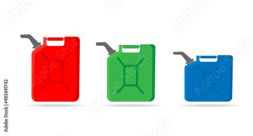 Vector icon of a gasoline fuel canister. Gasoline canister gasoline tank fuel container