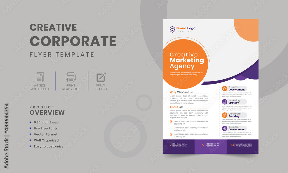 Corporate business flyer design Template | abstract layout rad, orange, blue, purple background shape Corporate business flyer design Template | abstract layout rad, orange, blue, purple background shape
