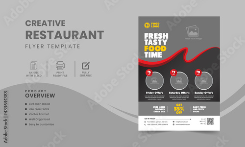 Restaurant and food flyer design template