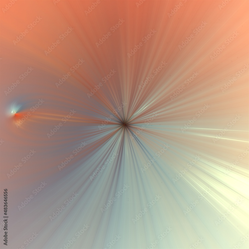 Obraz premium Abstract background with rays coming from the center. 3d backround with plastic effect, pastel colors