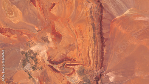 Fototapeta Naklejka Na Ścianę i Meble -  Dasht-e Kavir, salt desert in the Iranian highlands, satellite image. contains modified Copernicus Sentinel data
