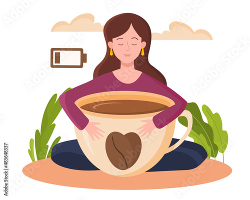 Girl hugging cup