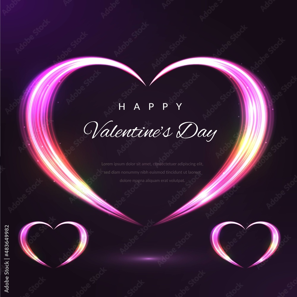realistic valentine day background design vector illustration design vector illustration