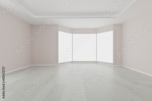 Empty room interior 3d rendering