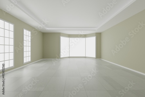 Empty room interior 3d rendering