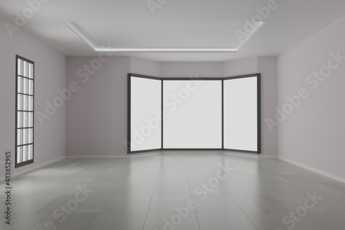 Empty room interior 3d rendering