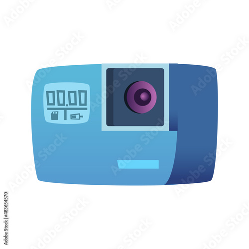 Compact camera with zoom and battery level