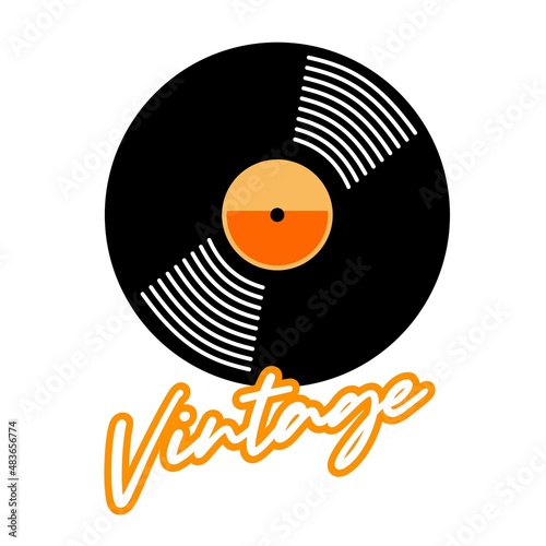 vintage vynil record logo