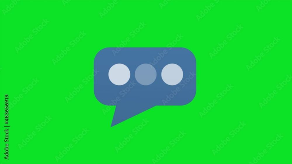 Flat Animation Of Comment Icon On Green Chroma Key Flat Animation Of Comment Icon On Green Chroma Key